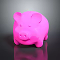 Cute Decorative Pink Piggy Bank for Saving Money with Glossy Surface