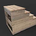 Wooden Stairs Featuring Natural Wood Material Simple Design and Rustic Style