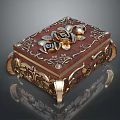 Luxury Ornate Clothing Accessory Storage Box With Rose Carvings And Gold Accents