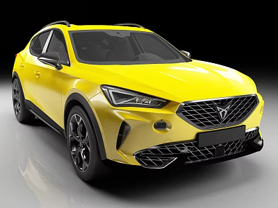 Yellow SUV Car With Modern Front Grille And Sleek Body 3d model