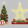 Festive Christmas Tree Photo Spot With Decorations And Gift Boxes For Holiday