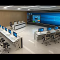 Command Hall Operation Console Science and Technology Sense Booth Fire Monitoring Desk Dispatching Computer Desk Baking Paint Desk Computer Room Office Exhibition Number 3d model