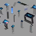 Modern Public Facilities With Various Interactive Touchscreen Information Kiosks And Terminals
