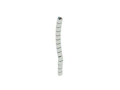 White Striped Flexible Curved Protective Hose For Cable Management System 3d model
