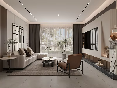 Living room sofa combination dining table kitchen dry area bedroom 3d model