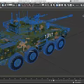 ZLT-11 Wheeled Armored Assault Vehicle Wheeled Tank Armored Vehicle Infantry Fighting Vehicle Low Face Number Low Model Simple Model Game Movie Realistic 3d model