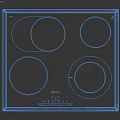 White Induction Cooktop with Four Circular Heating Zones and Control Buttons