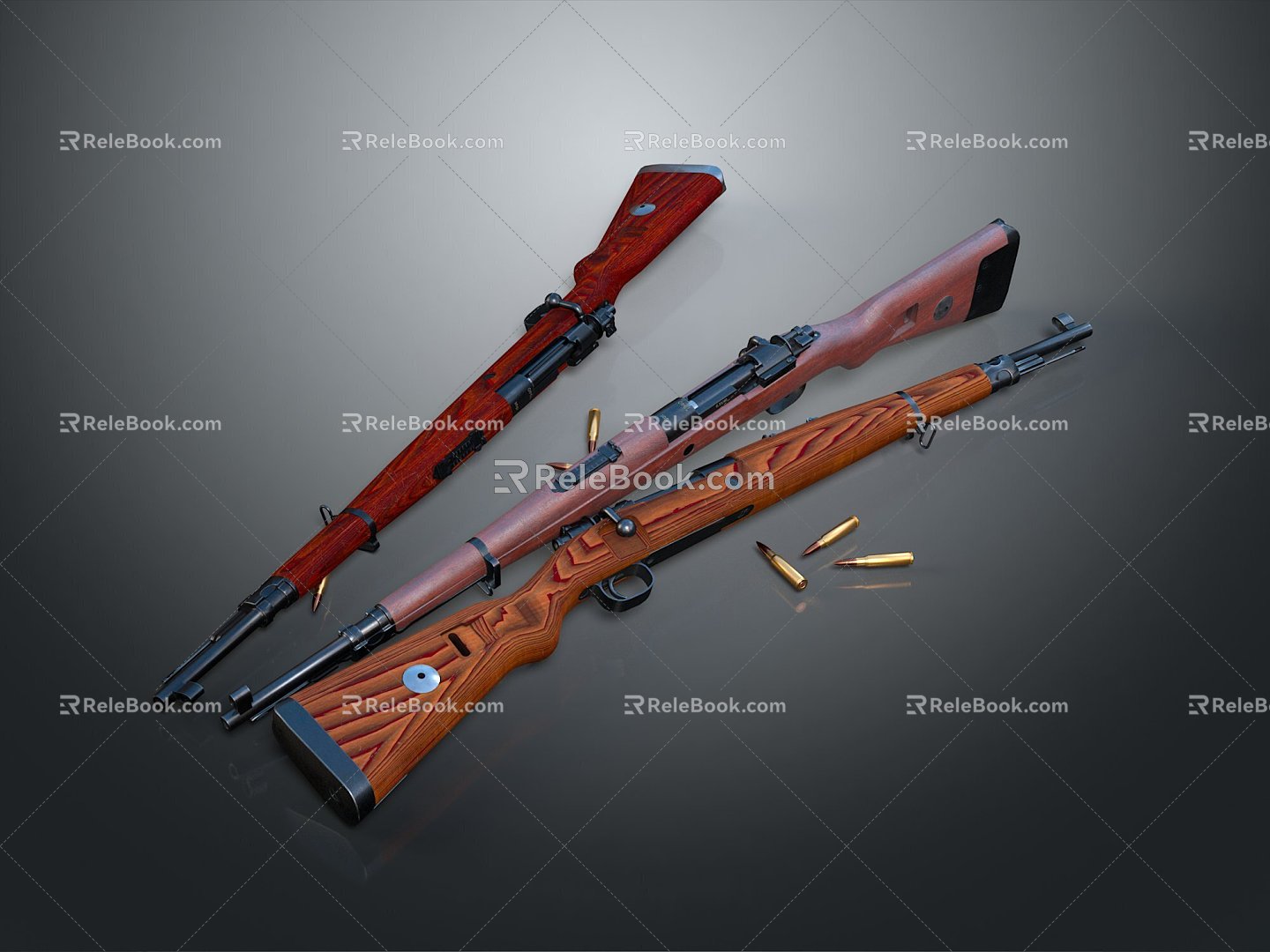 rifle semi-automatic rifle combat rifle battle rifle carbine war rifle attack rifle 3d model