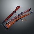 rifle semi-automatic rifle combat rifle battle rifle carbine war rifle attack rifle 3d model