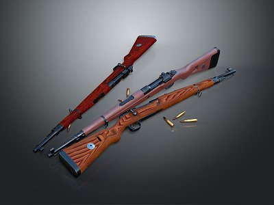 rifle semi-automatic rifle combat rifle battle rifle carbine war rifle attack rifle 3d model