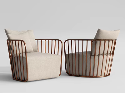 Light Luxury Single Sofa Outdoor Sofa 3d model