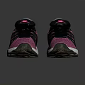 Pink And Black Knit Athletic Shoes With White Sole And Brand Logo Design