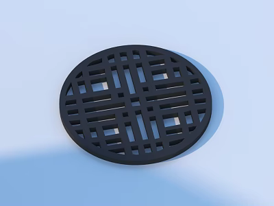 Modern Black Circular Grid Pattern Trivet for Home Kitchen Table Use 3d model