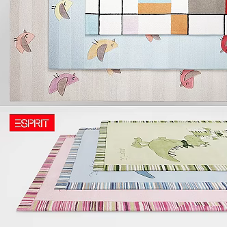 Modern Square Carpet Esprit Children's Carpet Nursery 3d model