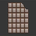 Delicious Chocolate Bar With Smooth Surface And Square Pieces On Dark Background 3d model