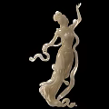 Elegant Classical Female Figurine Set With Flowing Ribbons And White Jade Finish