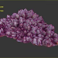 Decorative Crystal Cluster Ornament Set With Purple White Hues And Shiny Reflective Surface
