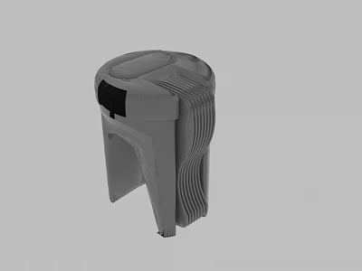 Gray Plastic Component Featuring Structural Ribbed Side Design Top Flat Surface And Support Legs 3d model