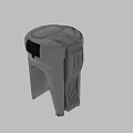 Gray Plastic Component Featuring Structural Ribbed Side Design Top Flat Surface And Support Legs 3d model
