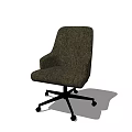 Comfortable Fabric Office Chair With Armrests And Five Star Caster Base 3d model