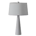 Brown Fabric Shade Table Lamp With Gray Marble Base And Brass Accents