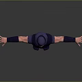 3D Ninja Character In Purple Outfit With Arms Outstretched Stance Design