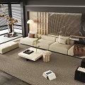 Modern Sofa Coffee Table Combination Sofa Combination 3d model