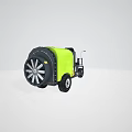 Three Wheeled Electric Vehicle With Bright Green Tank And Seat