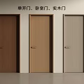 Solid Wood Single Swing Doors for Bedroom with Natural Finish and Simple Design
