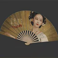 Elegant Traditional Chinese Fan With Classical Female Figure And Artistic Oriental Patterns