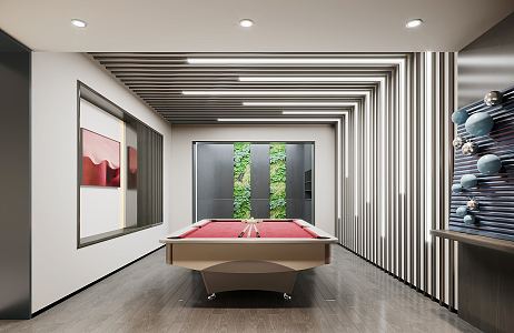 Modern Entertainment Room Billiards Entertainment Room 3d model