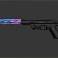 Modern Pistol With Colorful Transparent Barrel And Black Ergonomic Grip