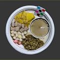 Da Yuan Flower Ice Dessert With Tapioca Pearls Beans And Fruit Cubes