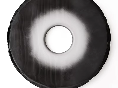 Black Round Wall Lamp With White Central Ring And Modern Minimalist Design 3d model