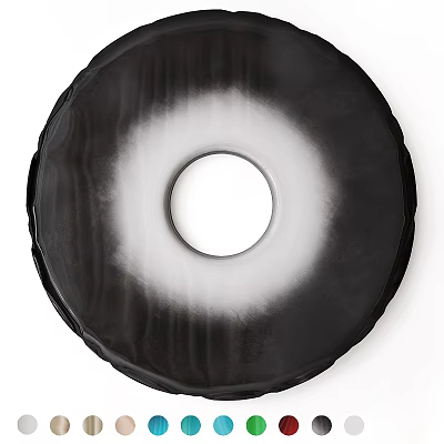 Black Round Wall Lamp With White Central Ring And Modern Minimalist Design 3d model