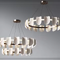 Elegant Modern Chandelier With White Leaf Shaped Shades And Brass Frame