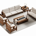 New Chinese Sofa Coffee Table 3d model