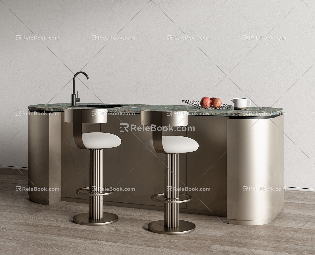 Modern Bar Counter Bar Chair Water Bar Counter Bar Chair 3d model