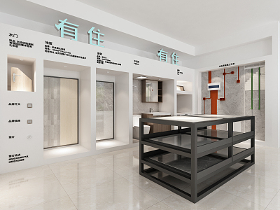 Modern store construction technology display 3d model