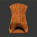 Modern Orange Textured Leisure Chair With Woven Pattern And Artistic Curved Legs Design