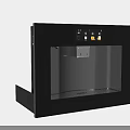 Built in Black Kitchen Water Dispenser With Transparent Panel And Internal Structure 3d model