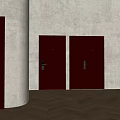 Security Doors In Various Styles Dark Brown Single And Double With Secure Locks Interior 3d model