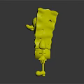 SpongeBob SquarePants Character Yellow Sponge With Big Blue Eyes Smiling Face Red Tie Brown Shorts