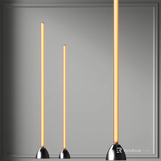 Modern Sleek Tall Slim LED Strip Illuminated Floor Lamp for Home Interior Design 3d model 