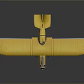 Aerospace Themed Yellow Biplane Model Featuring Detailed Wings And Aerodynamic Design