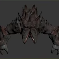 Mythical Monster Character And Creature 3D Model With Rocky Skin Glowing Eyes And Muscular Limbs