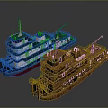Modern And Rusty Old Water Vehicles 3D Models With Detailed Structures