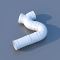 White Curved PVC Plumbing Fitting with Connection Ports for Household Use