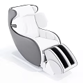 Modern White and Gray Massage Chair With Ergonomic Design And Leg Support