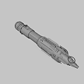 Futuristic Metallic Weapon With Glowing Tip And Intricate Mechanical Structure